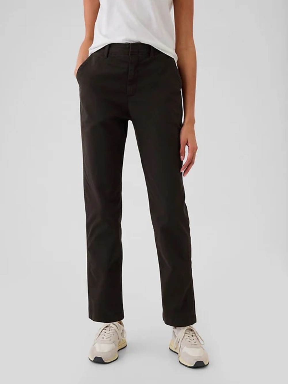 GAP mid rise downtown khakis in brown